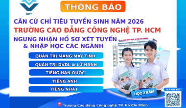 THÔNG BÁO CĂN CỨ CHỈ TIÊU TUYỂN SINH NĂM 2026: NGƯNG NHẬN HỒ SƠ XÉT TUYỂN VÀ NHẬP HỌC MỘT SỐ NGÀNH