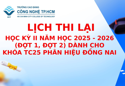 HỌC KỲ II NĂM HỌC 2025 - 2026 (ĐỢT 1, ĐỢT 2) DÀNH CHO  KHÓA TC25 PHÂN HIỆU ĐỒNG NAI