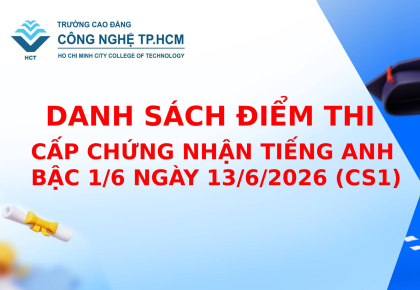 DANH SÁCH ĐIỂM THI CẤP CHỨNG NHẬN TIẾNG ANH BẬC 1/6 NGÀY 13/6/2026 (CS1)
