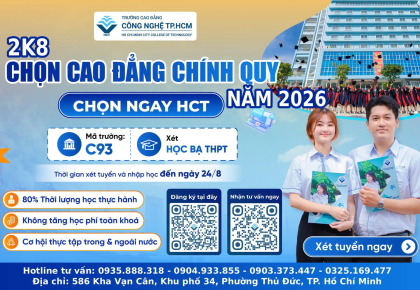 NHẬN HỒ SƠ NHẬP HỌC CAO ĐẲNG CHÍNH QUY TỪ NAY ĐẾN 24 THÁNG 8 