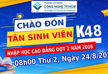 NHẬP HỌC CAO ĐẲNG CHÍNH QUY ĐỢT 2 NĂM 2026 8H00 THỨ 2 NGÀY 24 THÁNG 8 NĂM 2026