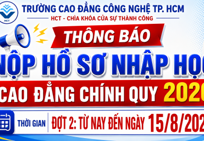 THÔNG BÁO NỘP HỒ SƠ NHẬP HỌC CAO ĐẲNG CHÍNH QUY ĐỢT 2 NĂM 2026