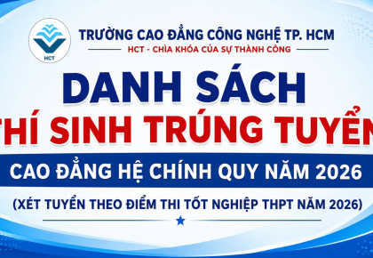 DANH SÁCH THÍ SINH TRÚNG TUYỂN CAO ĐẲNG HỆ CHÍNH QUY NĂM 2026 (XÉT TUYỂN THEO ĐIỂM THI TỐT NGHIỆP THPT NĂM 2026)