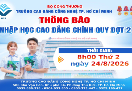 NỘP HỒ SƠ NHẬP HỌC CAO ĐẲNG CHÍNH QUY 2026 ĐỢT 2 
