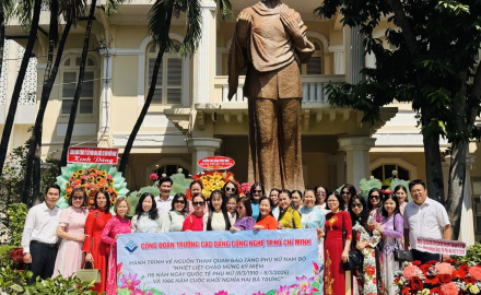 CÔNG ĐOÀN TRƯỜNG CAO ĐẲNG CÔNG NGHỆ TP.HCM TỔ CHỨC CHƯƠNG TRÌNH THAM QUAN, VỀ NGUỒN NHÂN NGÀY QUỐC TẾ PHỤ NỮ 8/3