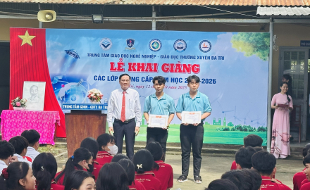TRƯỜNG CAO ĐẲNG CÔNG NGHỆ TP. HỒ CHÍ MINH KHAI GIẢNG LỚP TRUNG CẤP CƠ KHÍ TẠI TRUNG TÂM GDNN-GDTX BA TRI