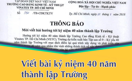 Mời viết bài hướng tới kỷ niệm 40 năm thành lập Trường