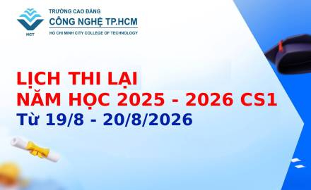 LỊCH THI LẠI NĂM HỌC 2025 - 2026 CS1 TỪ 19/8 - 20/8/2026