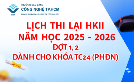 LỊCH THI LẠI HKII NĂM HỌC 2025 - 2026 ĐỢT 1,2 DÀNH CHO KHÓA TC24 (PHĐN)