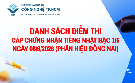 DANH SÁCH ĐIỂM THI CẤP CHỨNG NHẬN TIẾNG NHẬT BẬC 1/6 NGÀY 06/6/2026 (PHÂN HIỆU ĐỒNG NAI)