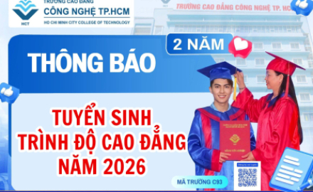 THÔNG BÁO TUYỂN SINH TRÌNH ĐỘ CAO ĐẲNG NĂM 2026