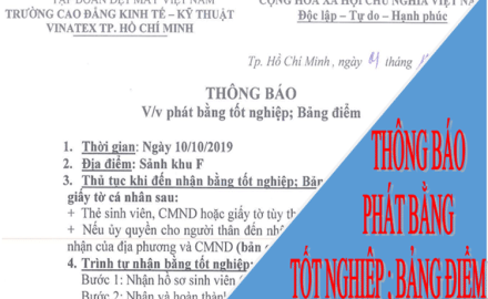 Thông báo “Phát bằng tốt nghiệp và bảng điểm năm 2019”
