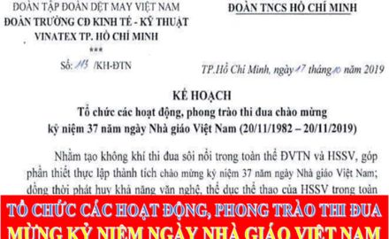 Kế hoạch tổ chức các hoạt động, phong trào thi đua mừng kỷ niệm 37 năm ngày nhà giáo Việt Nam