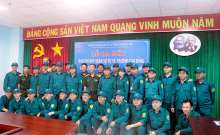 Lễ công bố quyết định thành lập và ra mắt Ban chỉ huy quân sự và lực lượng tự vệ Trường Cao đẳng Kinh tế – Kỹ thuật Vinatex TP. Hồ Chí Minh