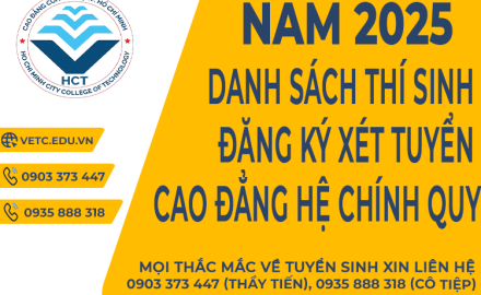 DANH SÁCH THÍ SINH ĐĂNG KÝ XÉT TUYỂN CAO ĐẲNG HỆ CHÍNH QUY NĂM 2025