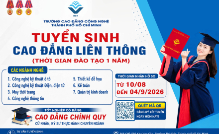 THÔNG BÁO TUYỂN SINH CAO ĐẲNG LIÊN THÔNG (THỜI GIAN ĐÀO TẠO 1 NĂM)