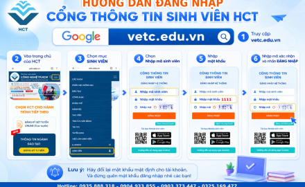 HƯỚNG DẪN ĐĂNG NHẬP CỔNG THÔNG TIN SINH VIÊN HCT