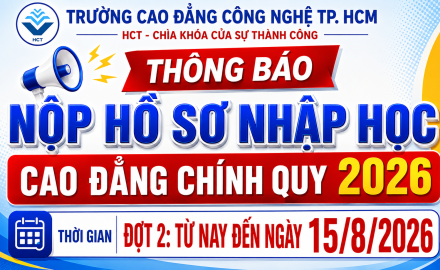 NỘP HỒ SƠ NHẬP HỌC CAO ĐẲNG CHÍNH QUY 2026 BỔ SUNG ĐỢT 2