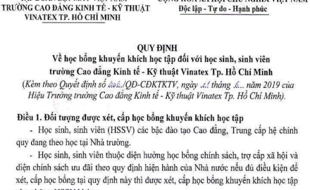 Quy định về học bổng khuyến khích học tập