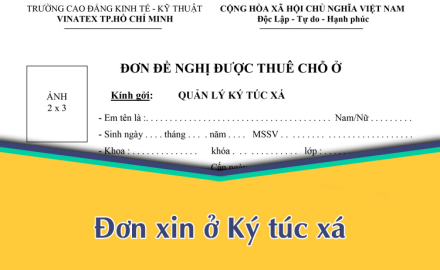 ĐƠN XIN Ở KÝ TÚC XÁ