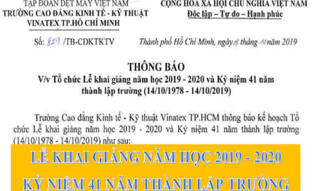 Thông báo, Tổ chức lễ khai giảng năm học 2019-2020 và kỷ niệm 41 năm thành lập trường (14/10/1978 – 14/10/2019)