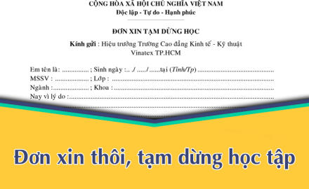 ĐƠN XIN THÔI HỌC, TẠM DỪNG HỌC TẬP